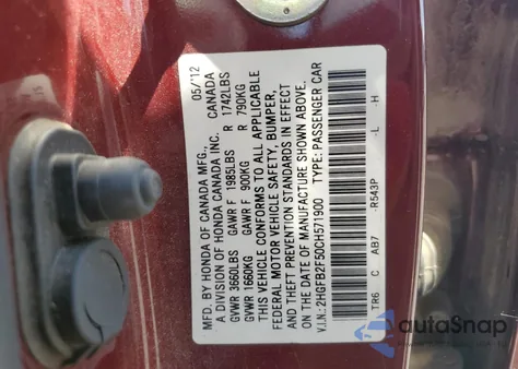 2012 Honda Civic Lx from USA, damaged, VIN 2HGFB2F50CH571900